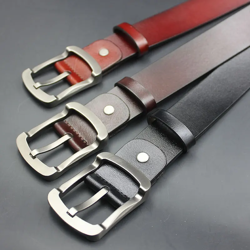 

Fashion Belts for Men Cow Genuine Leather Luxury Strap Male Pin Buckle Vintage Belt Man M466