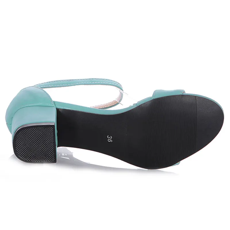 

Fanyuan Big Size 34-43 Sandal Thick Med Heels Less Platform Sandal For Women Sexy Buckle Strap Summer Dress heels Shoes