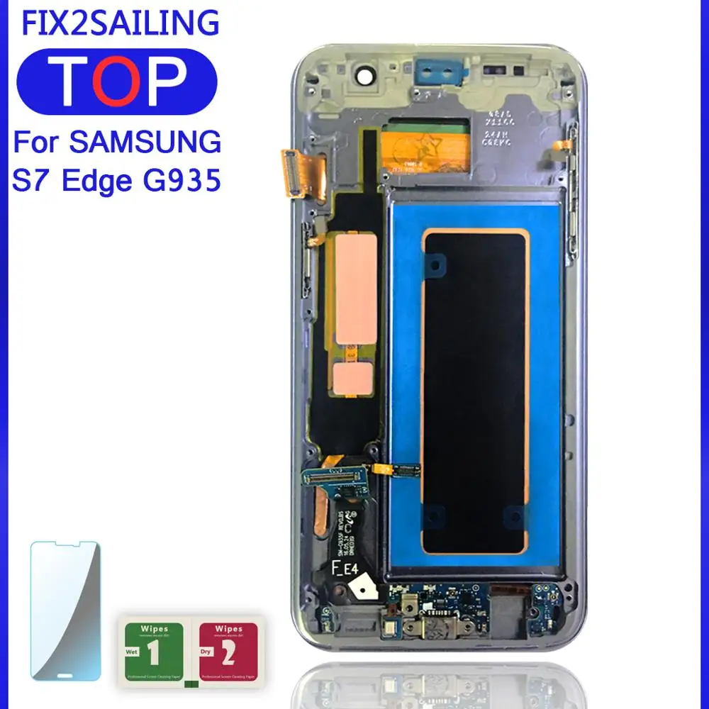100% Super AMOLED для Samsung S7 Edge G935F ЖК дисплей сенсорный экран дигитайзер в сборе