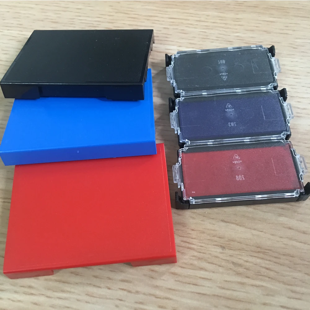 Bbloop Ink Pad Replacements Fast Drying Water Based Refills For Rectangular Self-Inking Rubber Stamps - Black/Blue/Red | Дом и сад