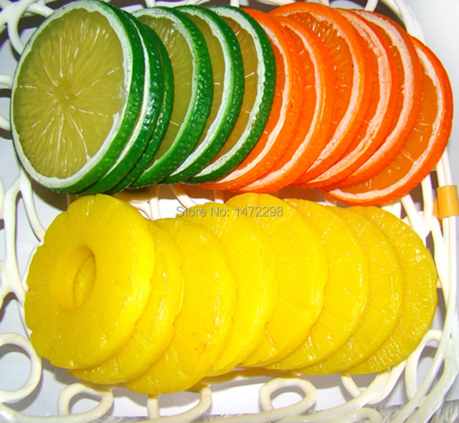 Реалистичный желтый кусочек ананаса 10 шт. украшение искусственные фрукты