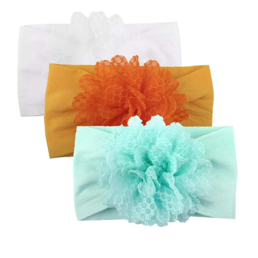 3 шт. повязка на голову с цветочным рисунком для маленьких принцесс аксессуары