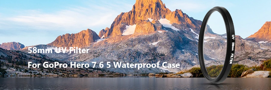 58 мм УФ-фильтр с крышкой объектива и адаптером для GoPro Hero 6 5 7 Черный Водонепроницаемый чехол для Go Pro Hero 6 5 Аксессуары для камеры