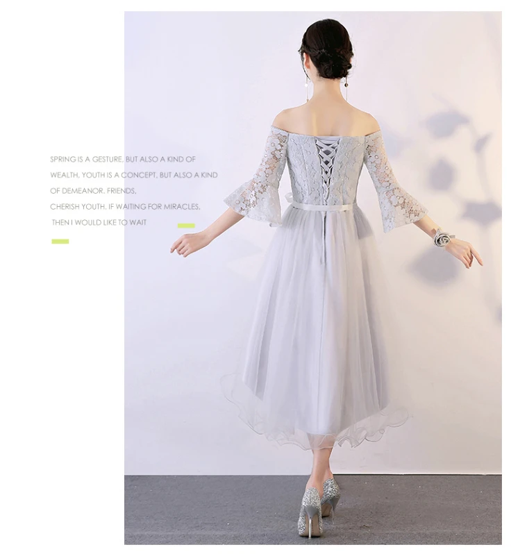 Robe de soiree, короткие платья для подружек невесты, серебристые, серые, Вечерние Платья для подружек невесты, вечерние платья, размер 6 H4187