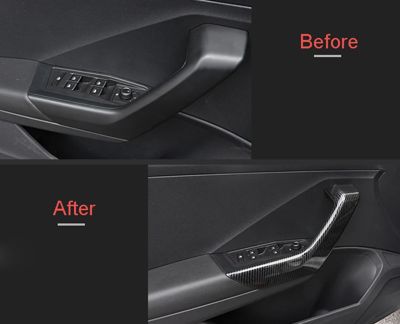 car styling Interior Accessories Door Armrest Handle Cover Sticker Trim 4pcs ABS For VW Volkswagen T-Roc 2017-2018 | Автомобили и