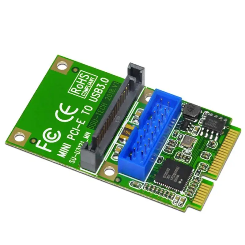 MINI PCI-E до USB3.0 адаптер карты мини PCIE до 19 pin 20pin USB 3,0 карты расширения с 15pin SATA портами питания для настольных ПК