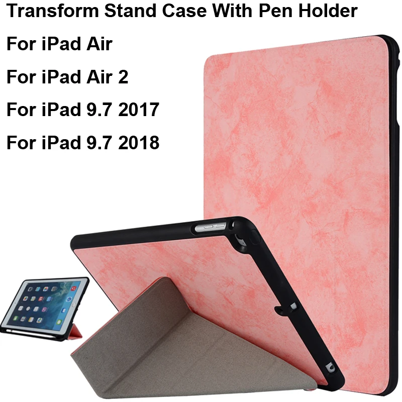 Смарт чехол для Apple iPad Air Air2 9 7 2017 2018 с держателем слота ручки|Чехлы планшетов и