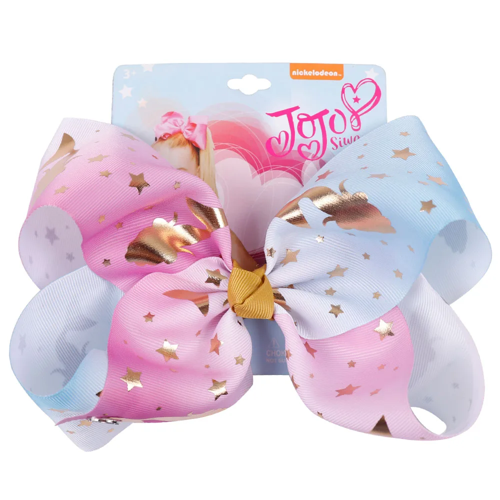 

8 "Jojo Siwa большой бант для волос Русалочки Омбре лента JOJO банты для девочек ручной работы бант Радуга заколка для волос Детские аксессуары для...