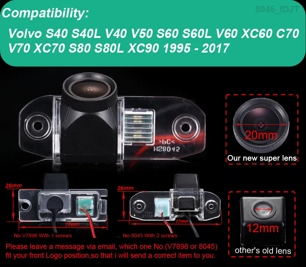 HD камера 170 градусов Автомобильная резервная обратная парковочная для VOLVO S80 S140 XC60