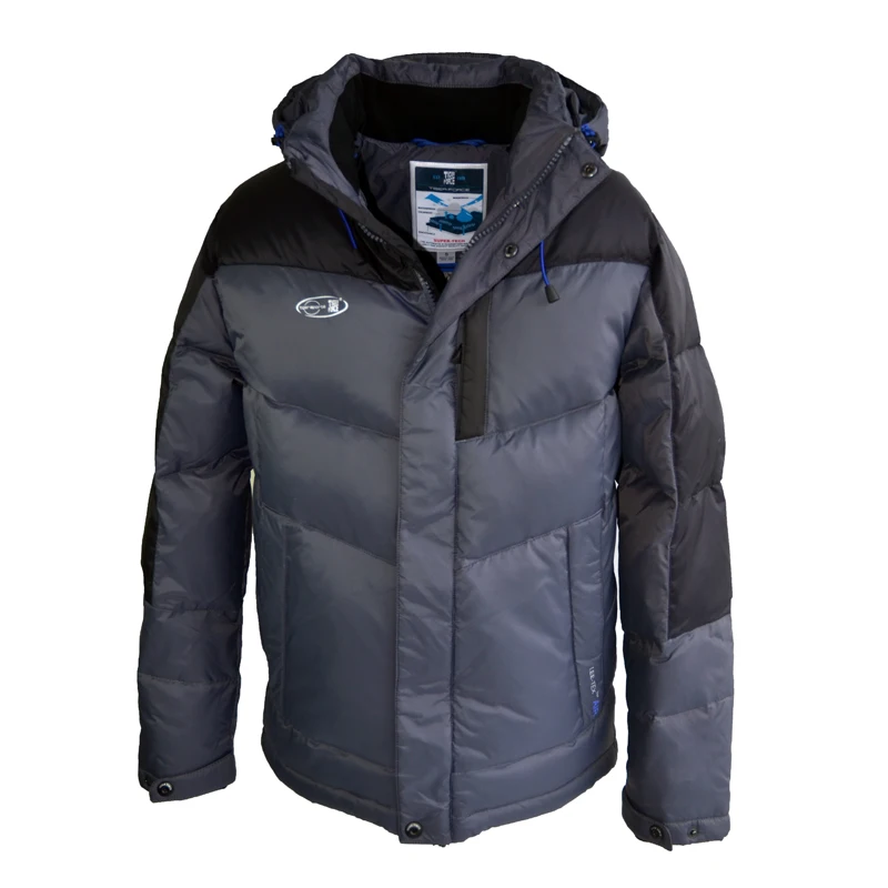 TIGER FORCE Men Fashion Down Jacket 70% White Duck Winter Warm Hooded Coat Patchwork Rib Cuff Free Shipping D-473 | Мужская одежда