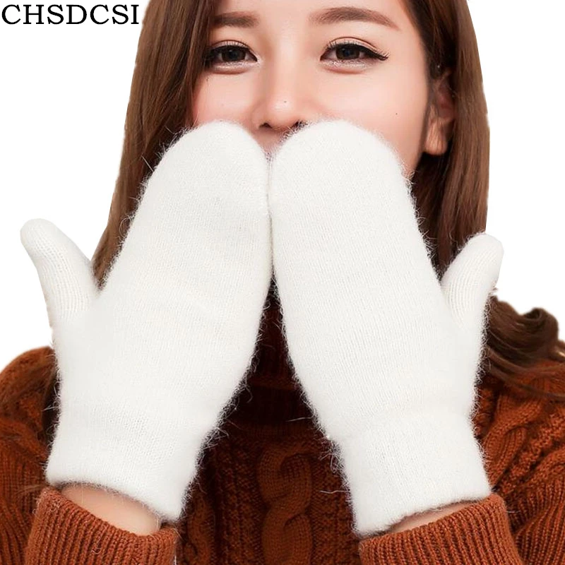 Женские спортивные перчатки CHSDCSI белые зимние шерстяные для катания на коньках