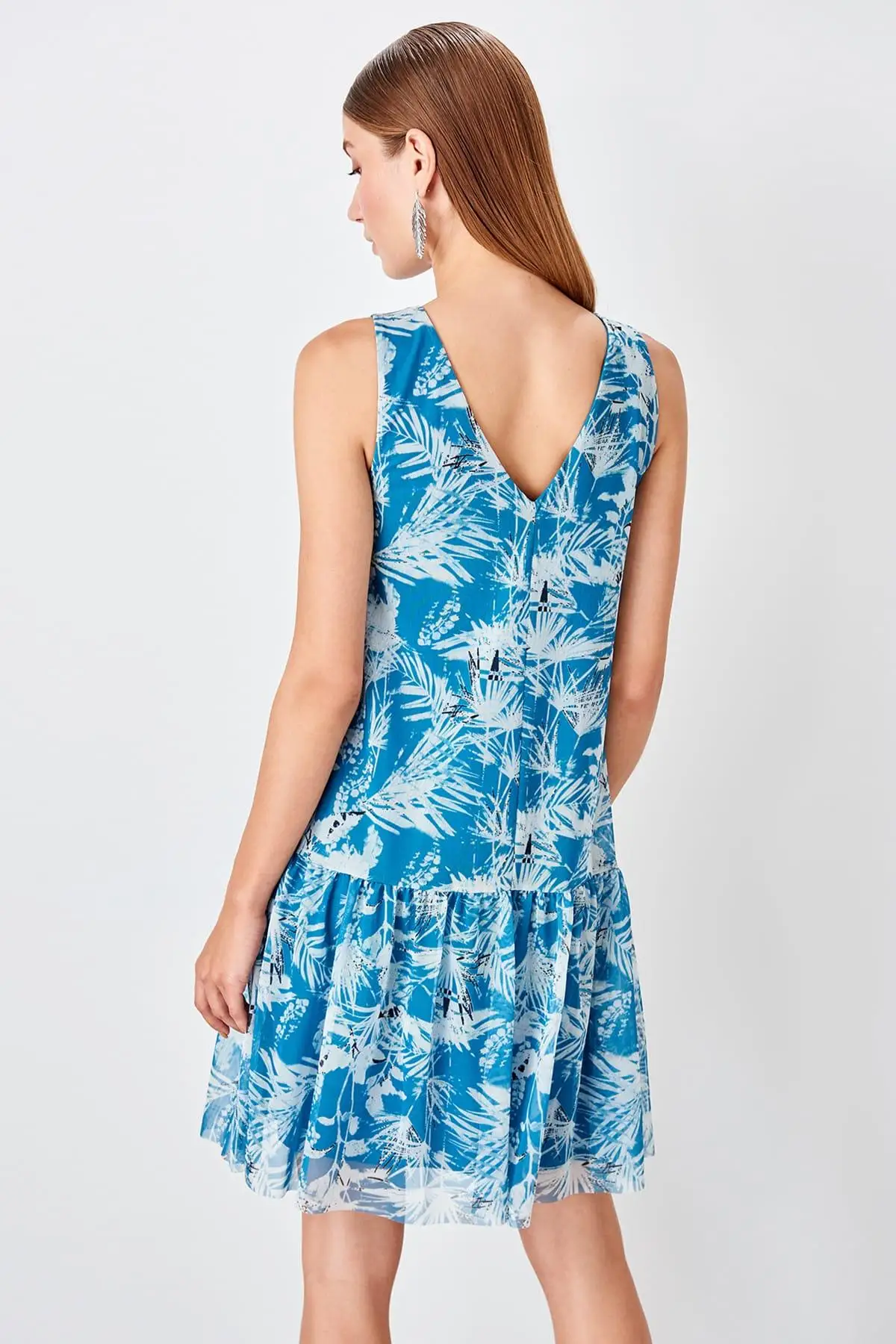 Trendyol Blue Print Knit Dress TWOSS19LJ0279 | Женская одежда