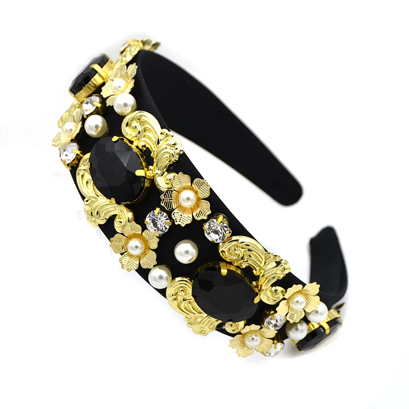 Свадебное украшение для волос тиара барочный ободок с кристаллами вечерние