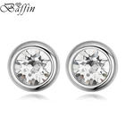 Женские серьги-гвоздики BAFFIN, оригинальные круглые серьги с кристаллами Сваровски, вечерние украшения для свадьбы, 0,9 см