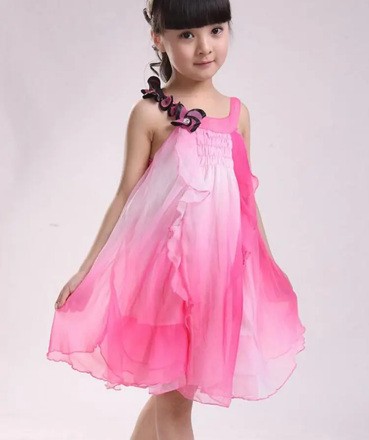 100-150cm Beautiful Flower Girls Dresses For Party And Wedding Chiffon Children Clothes Kids Beach Clothing | Детская одежда и