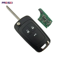 preisei 5pieceslot 3 buttons complete flip car remote key for opel vauxhall key replace 433mhz id46 electronic chip