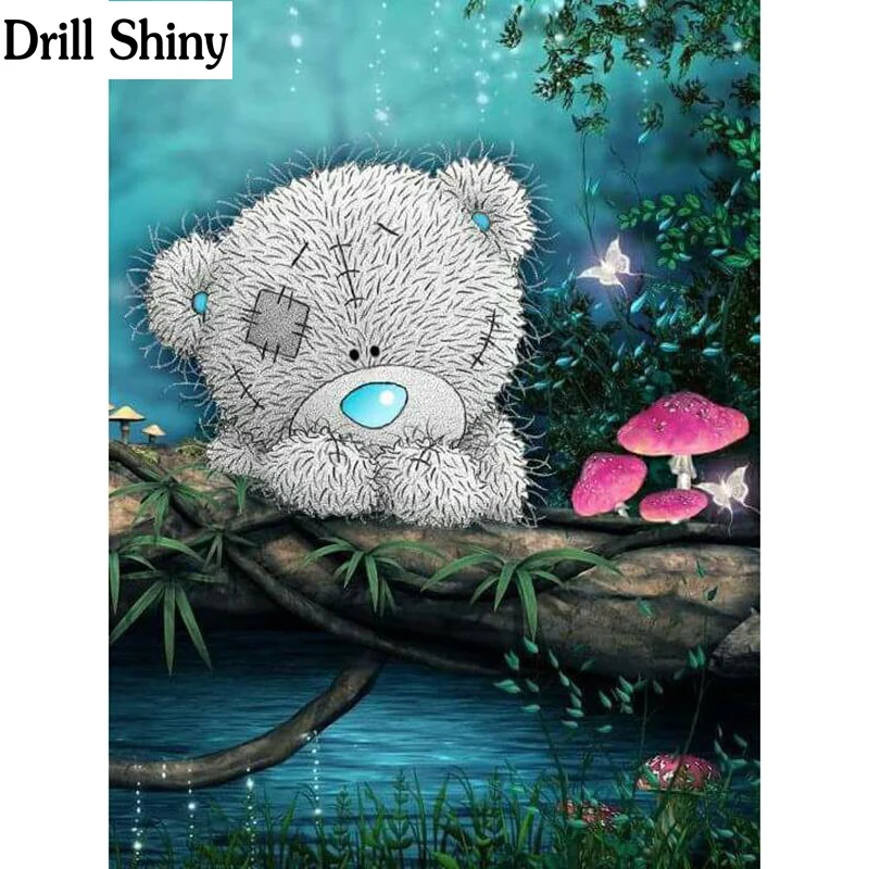 5d diy Алмазная вышивка мультфильм синий нос медведь Картина Вышивка крестом