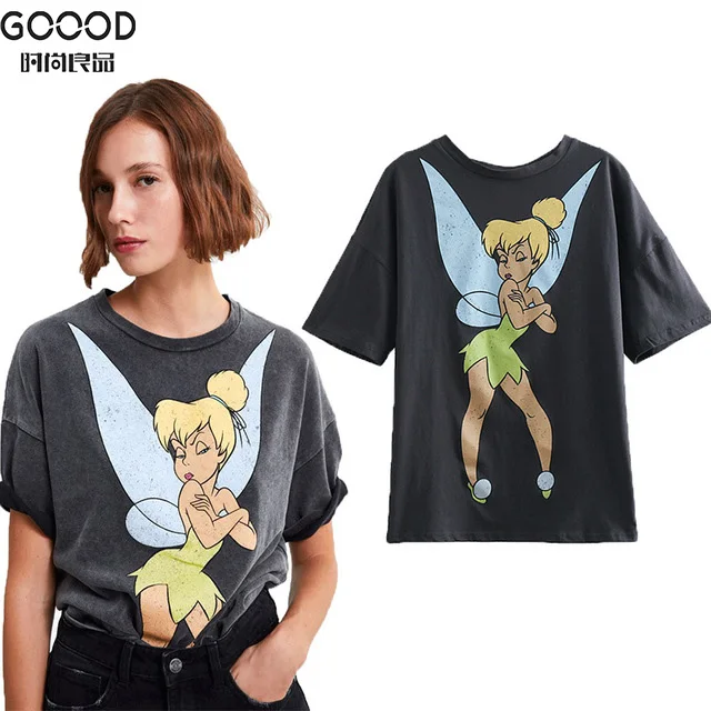 Новинка 2019 женская футболка с принтом Ангела из мультфильма летняя повседневная