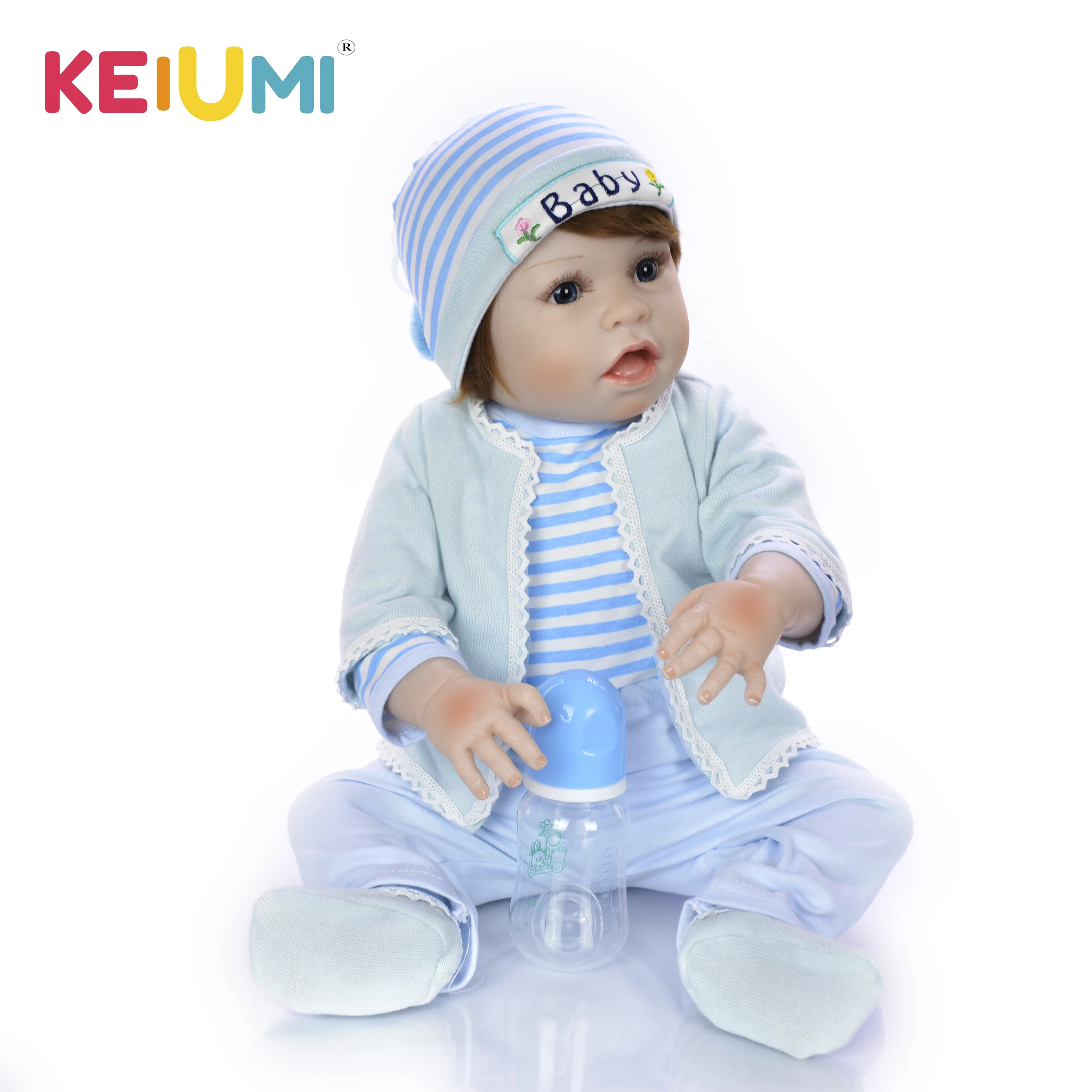 

KEIUMI Handsome 23 Inch Reborn Baby Dolls Full Body Silicone Vinyl Lifelike 57 cm Babies Reborn For Kids Playmates Gift Toys