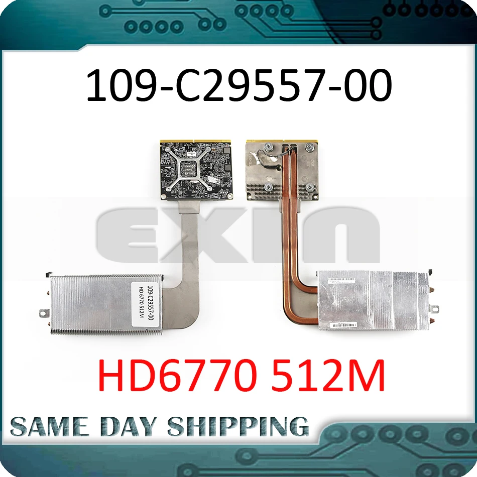 Для Apple iMac 27 &quotA1312 Radeon HD 6770 6770M HD6770 512M 512MB VGA Видеокарта w/Heatsink 109-C29557-00 216-0810001 |