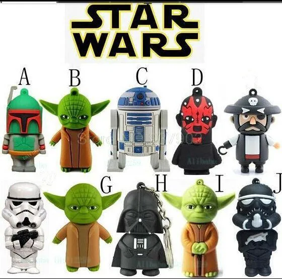 USB stick usb Star Wars Darth Vader/Yoda R2D2 flash drive 8gb 16gb 32gb 64gb Stick 8g 16g Memory Pendrive key U Disk | Компьютеры и