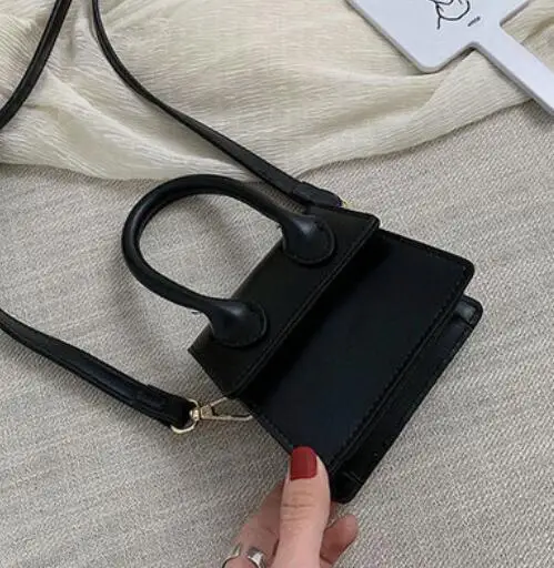 12 CM Black Маленькая квадратная сумка на плечо, сумка через плечо, посылка через плечо, клатч, женский дизайнерский кошелек, сумки, сумка на плечо для отдыха, женская сумка - Цвет: 12 CM Black