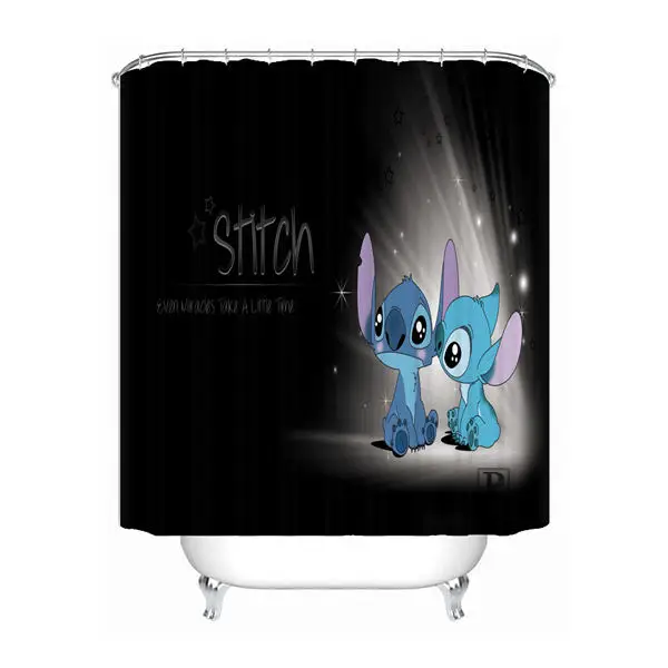 Shower Curtain На заказ Лило и стежка водонепроницаемый занавеска для душа домашняя Ванна Ванная комната s крючки полиэстер ткань Мульти Размеры#180421-Sina-06 - Цвет: Shower Curtain