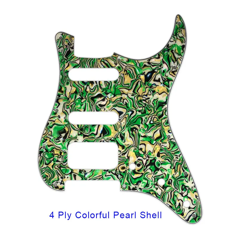 colorful pearl shell Pleroo гитара pickguards костюм для 11 винтовых отверстий США и мексиканский Stratocaster люкс хамбакер гитара из высокопрочной стали царапины пластины - Цвет: colorful pearl shell