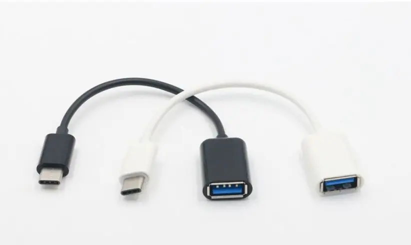 Тип C OTG кабель адаптер USB 3,1 type-C штекер USB 3,0 A Женский OTG кабель для передачи данных Шнур адаптер Белый/Черный 16,5 см