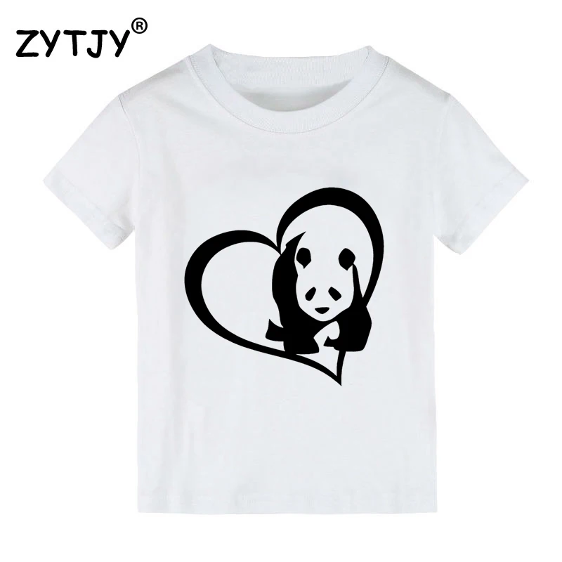 

Panda Bear Heart Print Kids tshirt Boy Girl t shirt For Children Toddler Clothes Funny Tumblr Top Tees Drop Ship Y-130