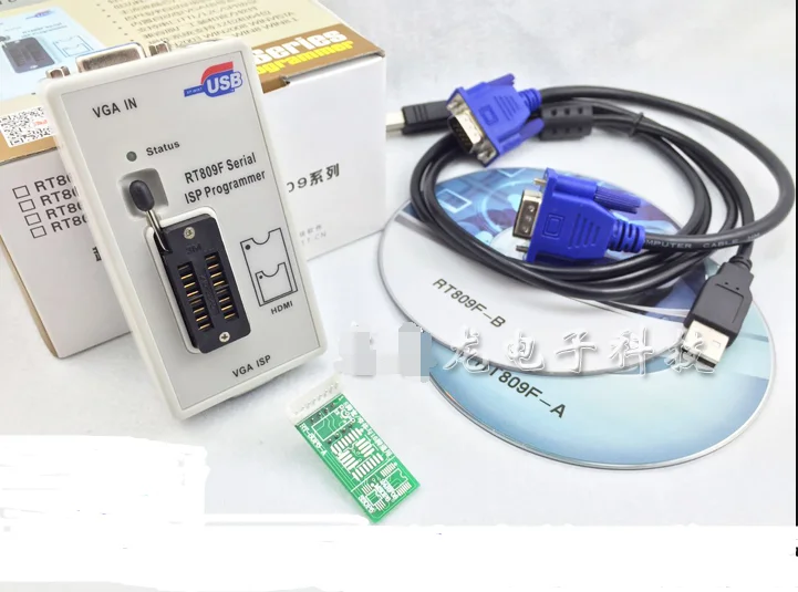 Новейший VGA LCD ISP программатор RT809F серийный с ICSP ремонт ПК 24-25-93 serise IC RTD2120 | Лампы и
