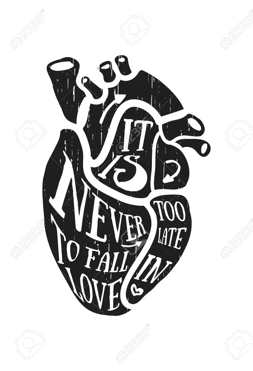 Сердце никогда не влюбиться креативный классический тату Настенная роспись