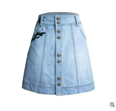 Женская летняя юбка с вышивкой и завышенной талией модель K08 2019 года | одежда