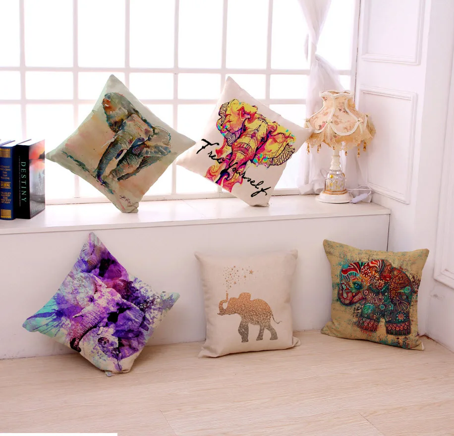 Акварель Таиланд Слон пледы Подушка декоративный массажер винтажные подушки