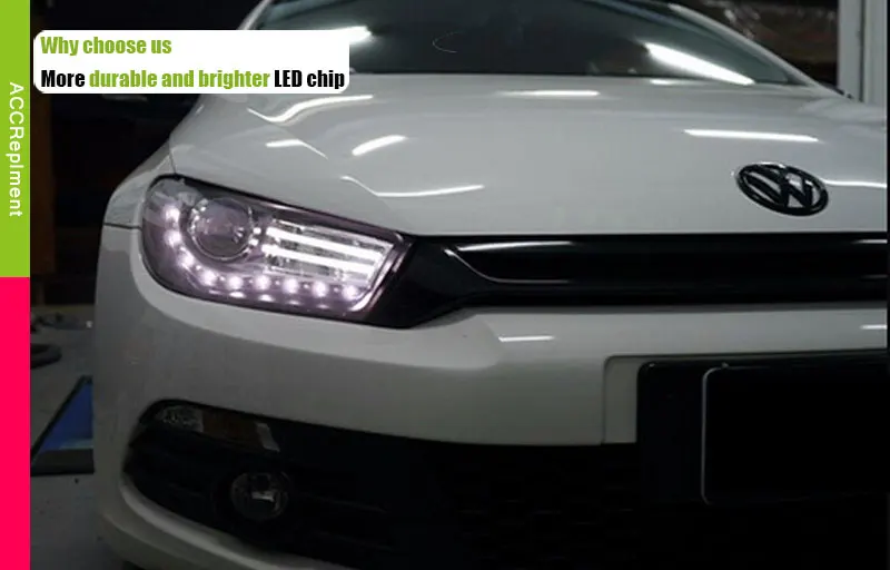 Автомобильный Стайлинг для Новое поступление Volkswagen Scirocco светодиодный фары DRL Объектив Двойной Луч H7 спрятал bi Xenon объектива