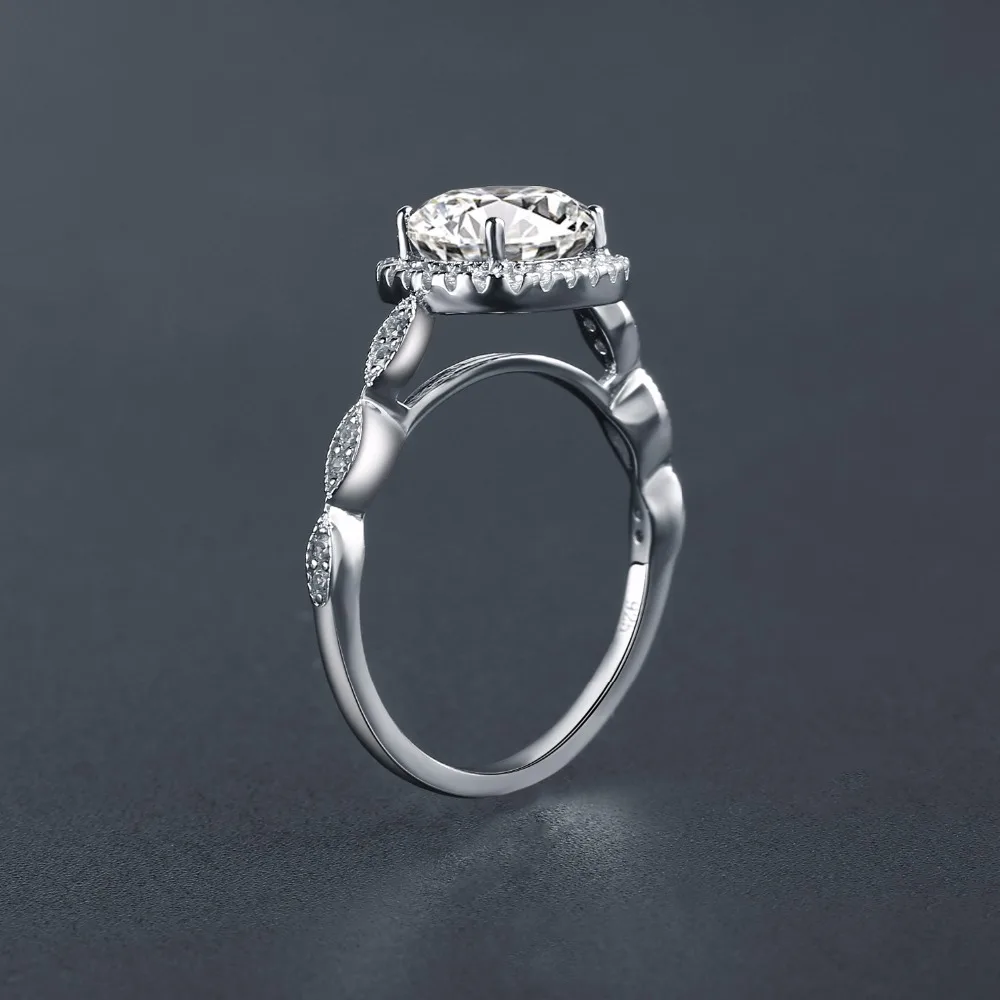 Жемчужное балетное классическое квадратное белое CZ 2.57Ct натуральный кубический цирконий обручальное кольцо 925 пробы Серебряное кольцо с океанскими волнами для женщин