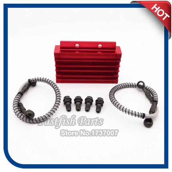 Охлаждающий радиатор с ЧПУ масляный красный комплект для Pit Dirt Bike 125cc 140cc YX Lifan Zongshen