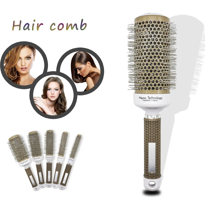 5 Размер Щетка для волос нано щетка керамическая ионная круглая бочка расческа
