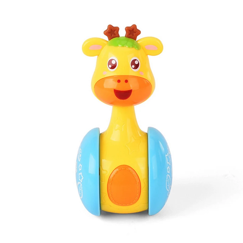 Yuanlebao мультфильм Жираф Roly poly детские погремушки Новорожденные игрушки неваляшка кукла музыкальная игрушка