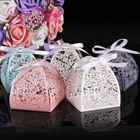 50pcs laser cut flower wedding candy box wedding gift for guest wedding favors and gifts christmas and birthday party decoration