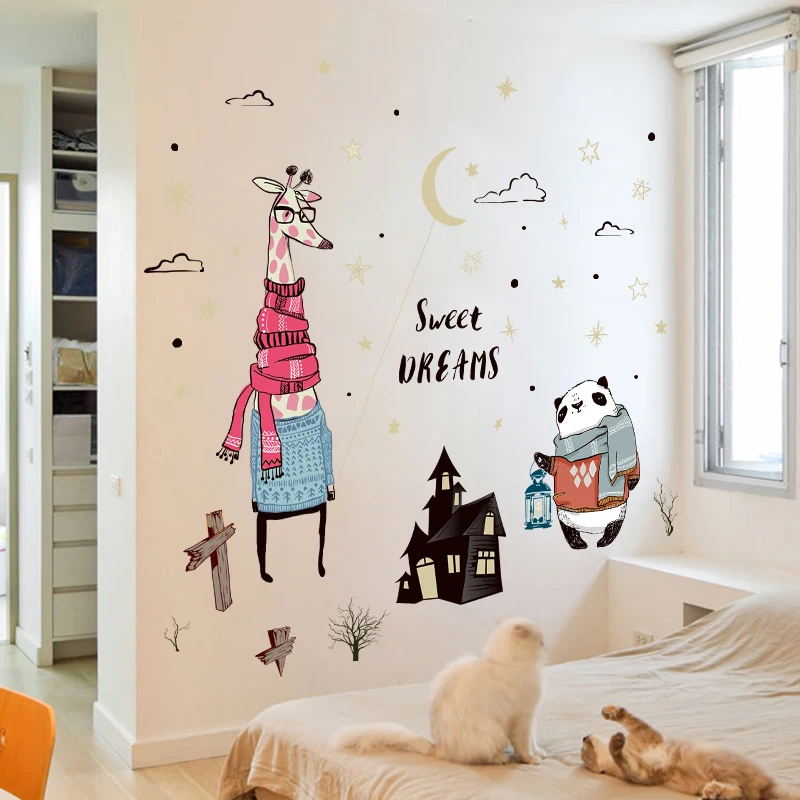 Halloween animal decals DIY wall sticker wallpaper for children bedroom baby room home decoration vinilos paredes infantiles | Дом и сад