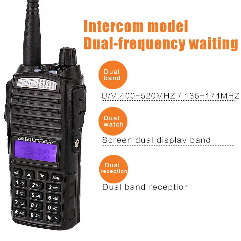 Портативная рация Baofeng 2 шт. UV 82 два диапазона UHF VHF портативный радиосканер для