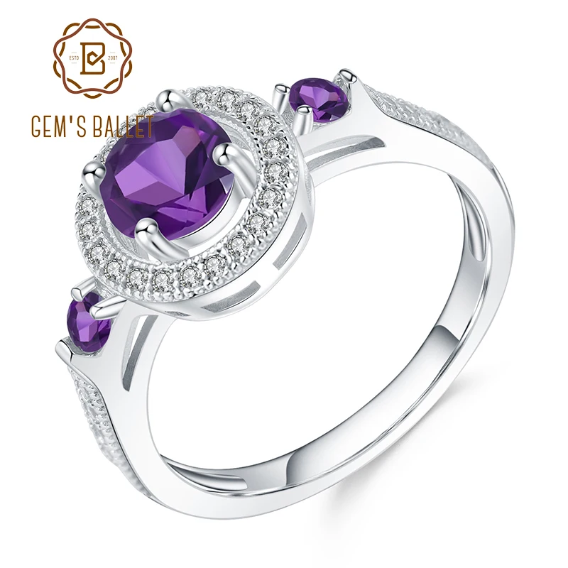 Женское кольцо gemb's BALLET натуральный аметистовый драгоченный камень 0 81ct из