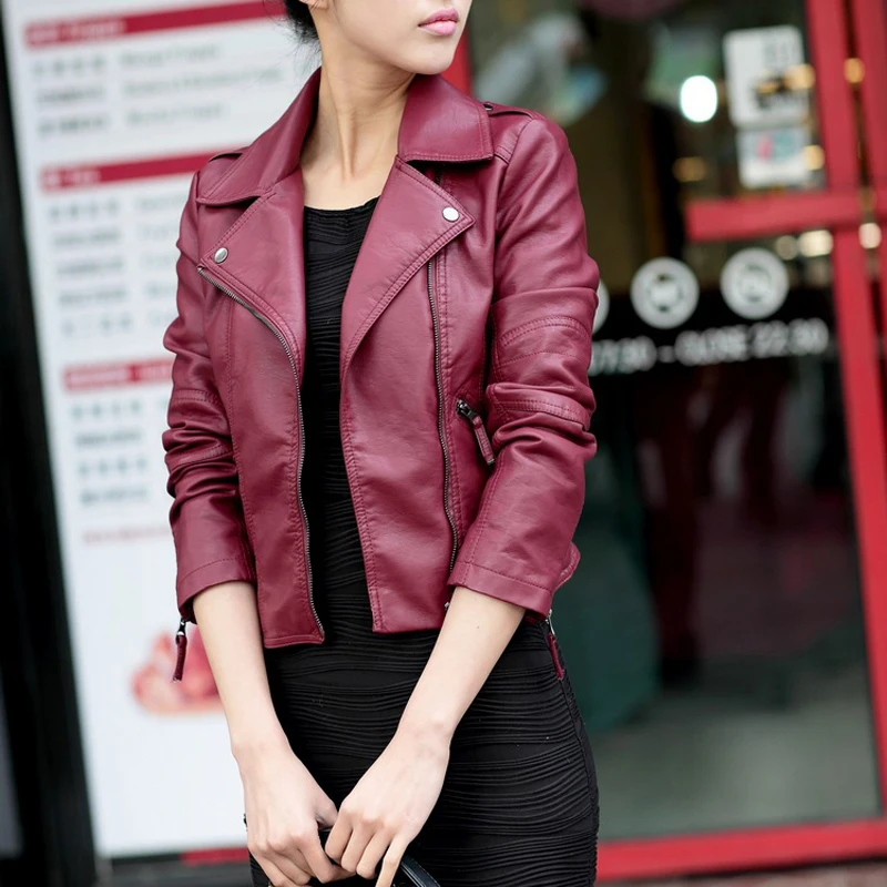 Куртка Sungtin женская из мягкой искусственной кожи брендовая новая Байкерская