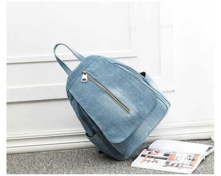 light Blue Rdywbu, синий джинсовый холщовый рюкзак, женский, высокое качество, сумка, большая емкость, школьная сумка, джинсы, дорожная сумка, рюкзак, ранец, B755 - Цвет: light Blue