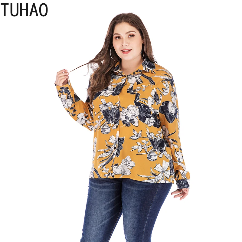 Блузка женская с цветочным принтом 5XL 4XL 3XL|Блузки| |