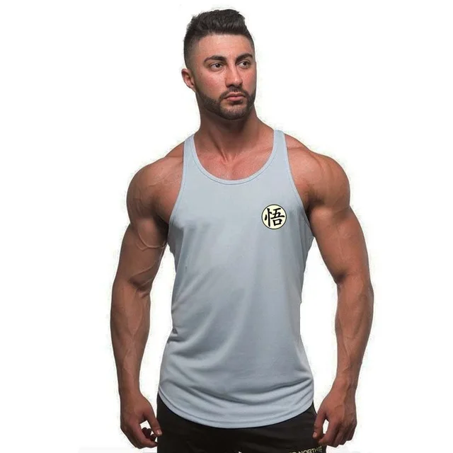 Brand Vest Fitness Sleeveless Shirt for Men Bodybuilding clothing dragon ball tank top men gyms Stringer tanktop undershirt | Мужская