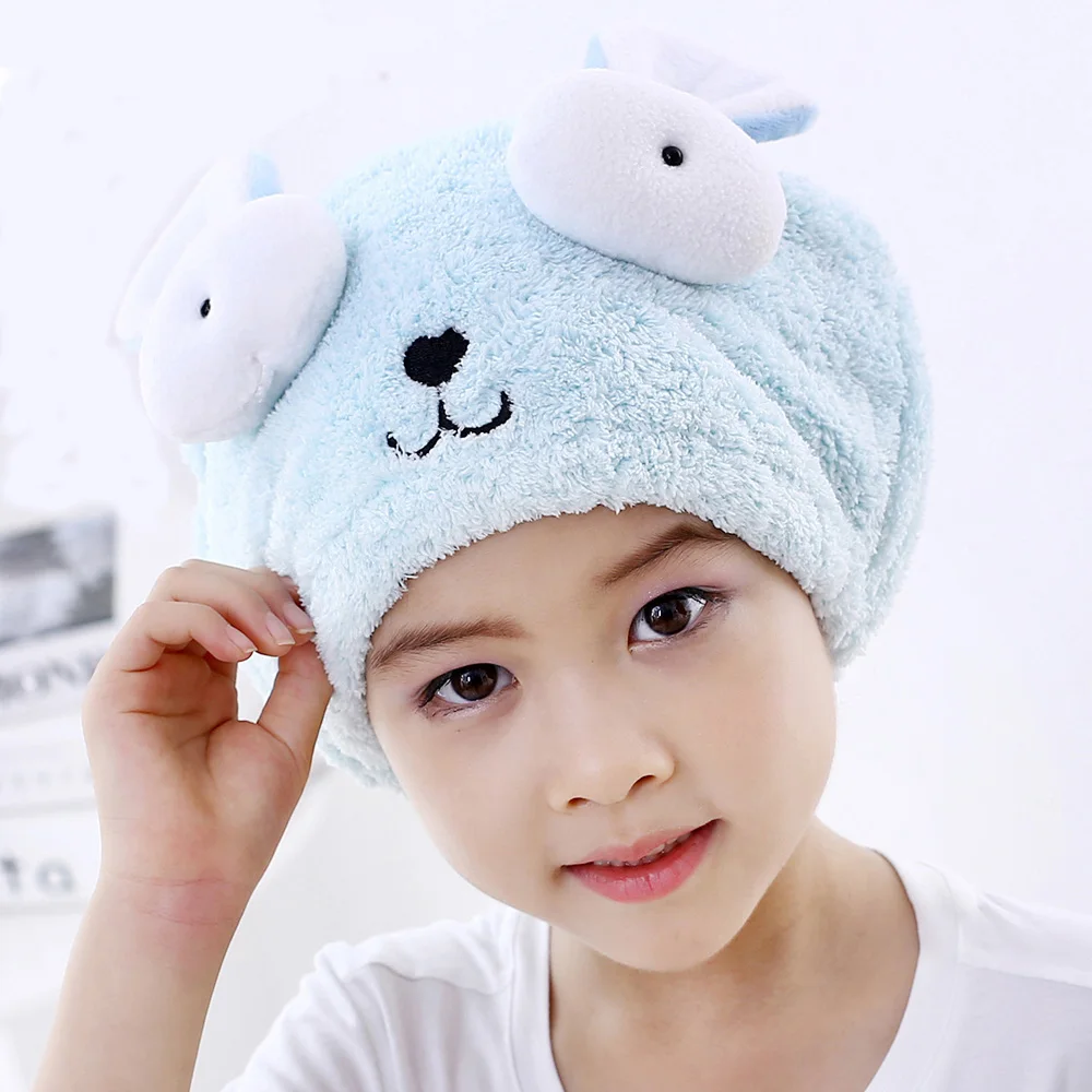 

Cute Dry Hair Shower Cap Strong Absorbing Velvet Ultra Soft Hat Cap Wrapped Bath Hair Caps Special Dry Towel Bath Accessories