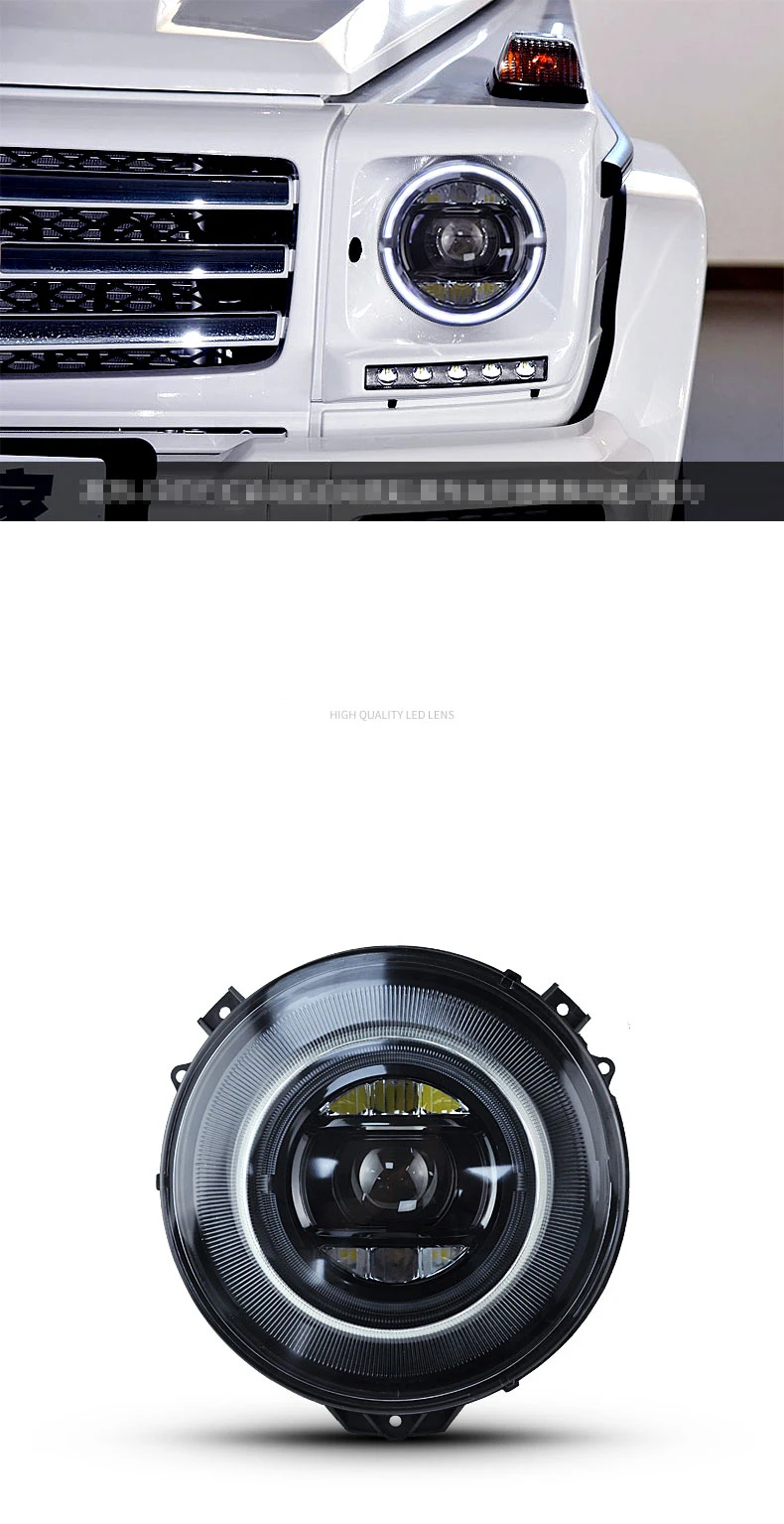 Автомобильный стайлинг фары чехол для Mercedes-Benz w463 G350 G500 G55 G63 фары DRL Объектив Двойной Луч Биксенон HID
