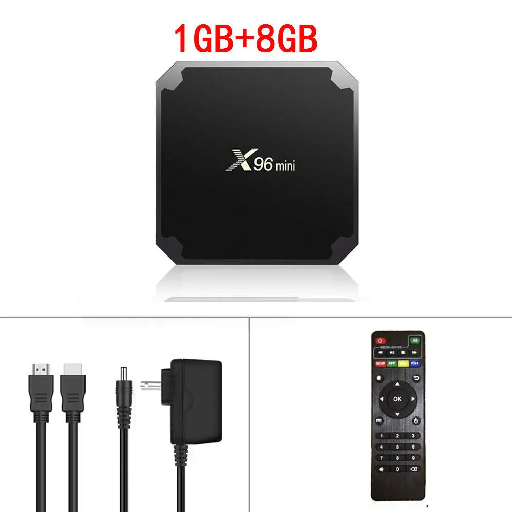 X96 Мини Смарт Android ТВ коробка Amlogic S905W Четырехъядерный 4K медиаплеер 2,4 ГГц WiFi 2 ГБ 16 ГБ 1 г/8 г X96mini Android 7,1 телеприставка - Цвет: 1G8G